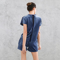 Velvet High Rise Shorts with Pockets