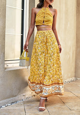 Rock mit hoher Taille und Blumenmuster