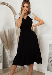 Tie Neck Scallop Lace Dress