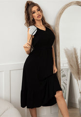 Tie Neck Scallop Lace Dress