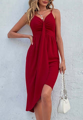 Drapiertes Kleid mit tiefem Ausschnitt