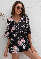 Fließende Bluse mit Blumendruck