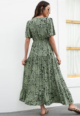 Vestido con estampado animal de múltiples capas