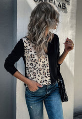 Suéter básico de leopardo en dos tonos