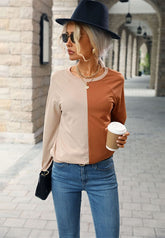 Suéter dividido con bloques de color