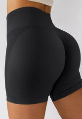 Aktiv-Shorts mit seitlichem Mesh und hoher Taille