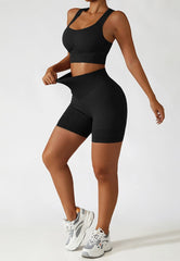 Racerback Sports Bra & Sculpting High Waist Shorts Set