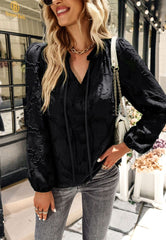 Bluse mit Blumenmuster und Bischofsärmeln