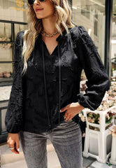 Bluse mit Blumenmuster und Bischofsärmeln