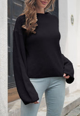 Suéter de punto extragrande con cuello alto