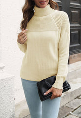 Rollkragenpullover aus gemischtem Strick