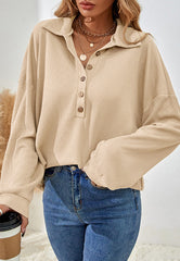 Sudadera Henley de punto gofre