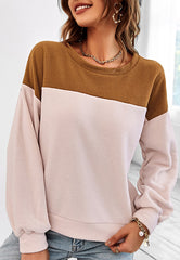 Suéter básico de otoño en dos tonos