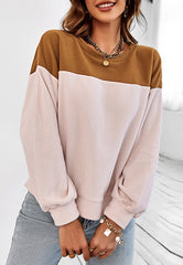 Suéter básico de otoño en dos tonos