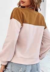 Suéter básico de otoño en dos tonos