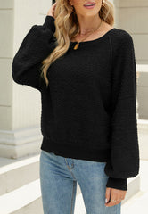 Raglanpullover mit flauschiger Textur