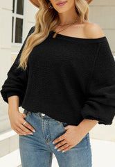 Raglanpullover mit flauschiger Textur