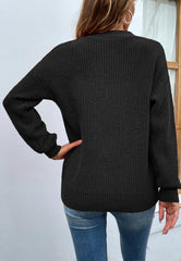 Suéter de punto con cuello en U y aberturas