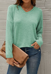 Suéter básico acogedor con hombros caídos