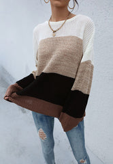 Oversize-Pullover mit überschnittenen Schultern und Streifen