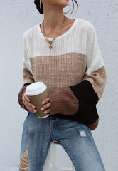 Oversize-Pullover mit überschnittenen Schultern und Streifen