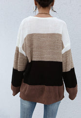 Oversize-Pullover mit überschnittenen Schultern und Streifen