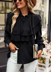 Tiered Ruffle Button Down Blouse