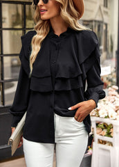 Tiered Ruffle Button Down Blouse