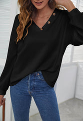 Pullover mit einfarbigem Kontrast-Knopfdetail