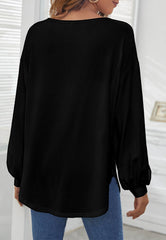 Suéter de manga obispo con botones en contraste