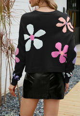 Suéter con estampado floral multicolor