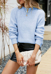 Suéter de punto acogedor de color sólido