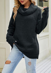 Suéter de punto de cuello alto suelto