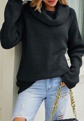 Suéter de punto de cuello alto suelto