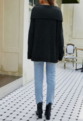 Suéter de punto de cuello alto suelto