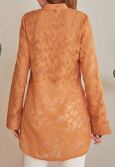 Blusa túnica con botones de encaje