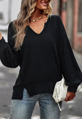 Suéter de punto acanalado con doble abertura