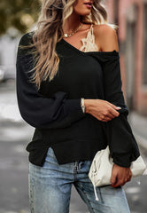 Suéter de punto acanalado con doble abertura