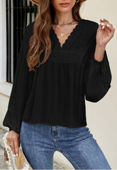 Blusa bohemia con ribete de crochet