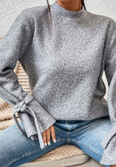 Suéter con puños de lazo