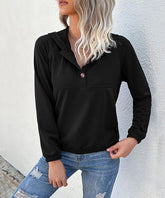 Kapuzenpullover mit halben Knöpfen