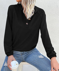 Kapuzenpullover mit halben Knöpfen