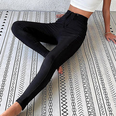 Leggings mit hoher Taille und Bindeband