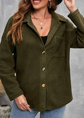 Chaqueta lisa con botones en contraste