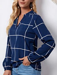 Klassische Bluse mit Gittermuster