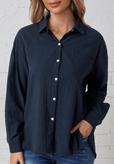 Polo a cuadros con botones y hombros caídos