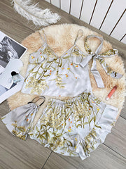 Set aus Tanktop und Shorts mit japanischem Blumenmuster