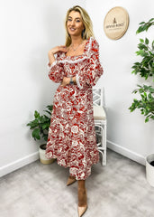 Crochet Trim Ruffle Neck Dress