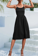 Vestido básico de color liso