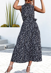 Vestido con estampado de guepardo y cuello alto